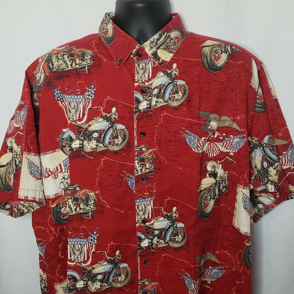 RedHead XL Motorcycles Patriotic Eagles Shirt
